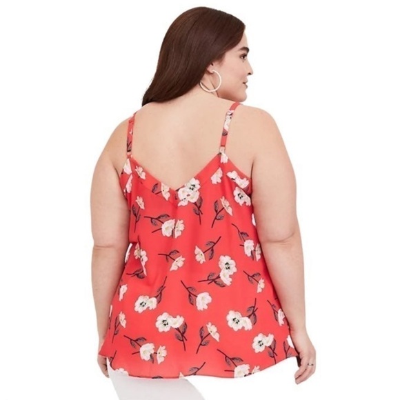 27. Torrid 2X 2 Sophie Red Floral Spaghetti Tank NWOT - Picture 2 of 6